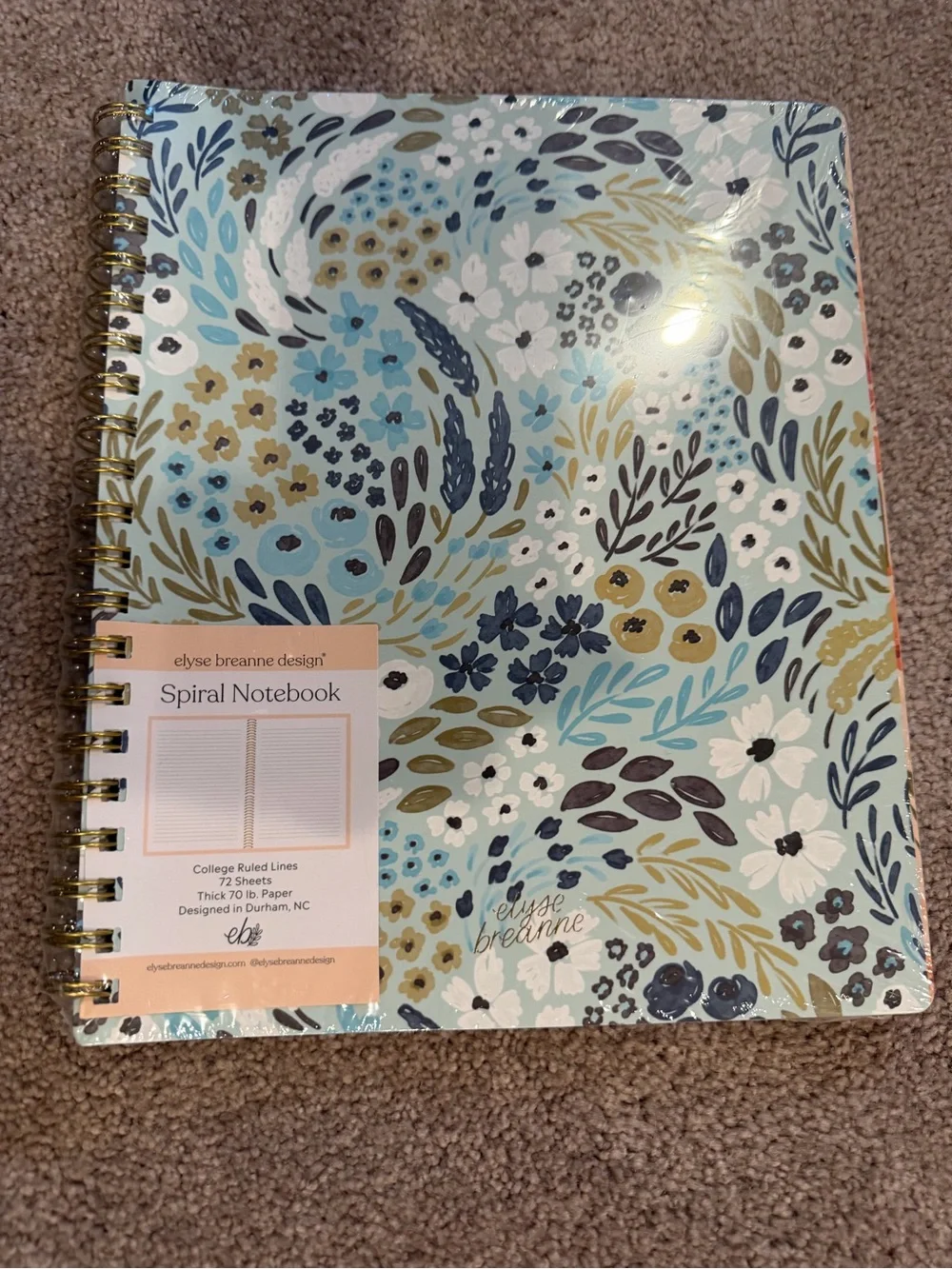 NWT Elyse Breanne Spiral Notebook College Ruled Floral Journal